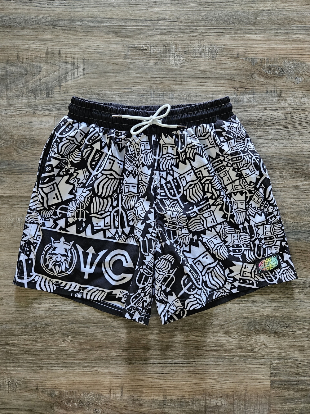 Slunks x Ocean Volleyball Club Custom King Neptune VA Beach Doodle Board Shorts